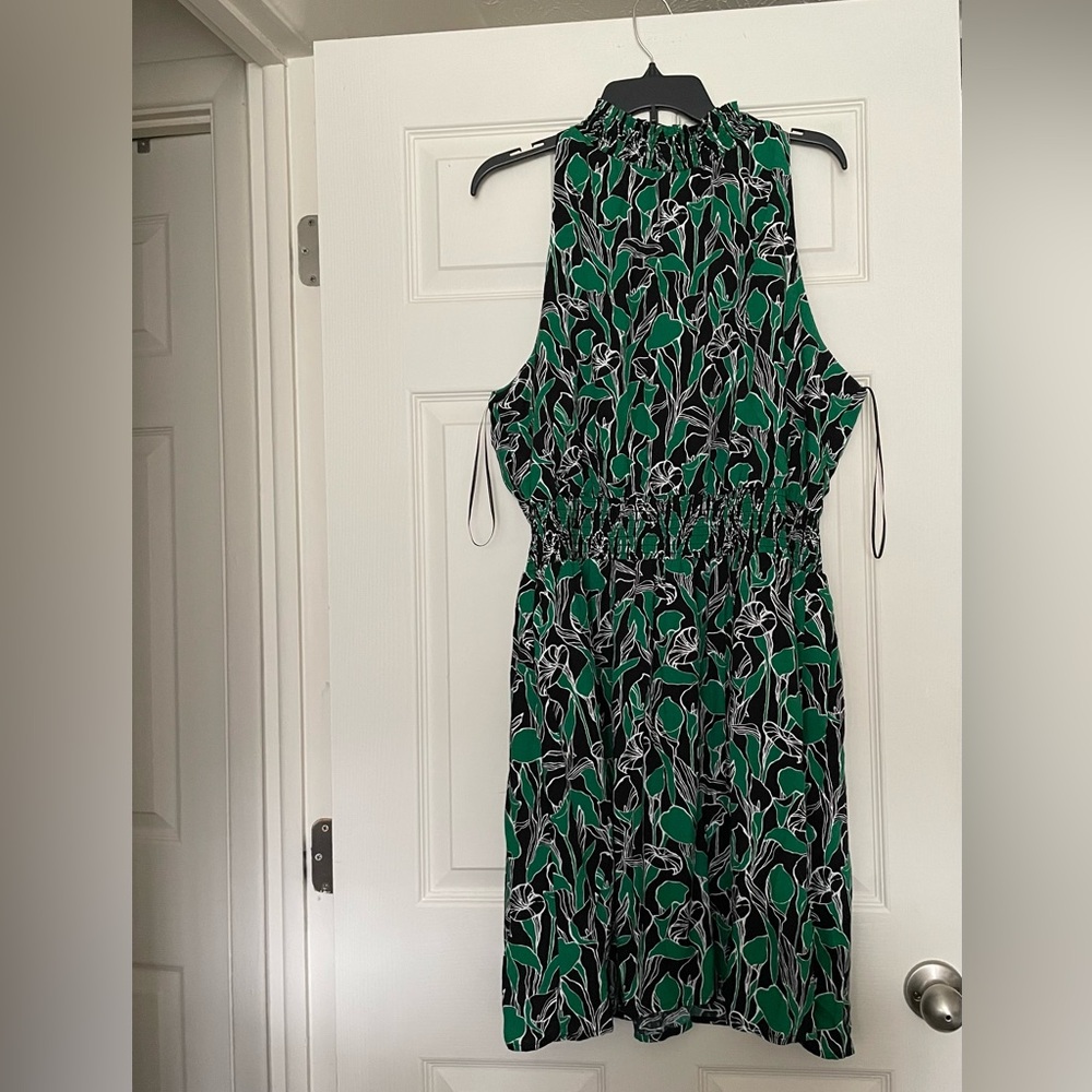 A New Day Floral Green Sleeveless Dress